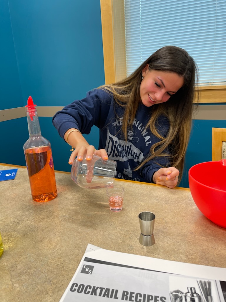 Bartending student at LA Bartending School
